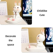 Cartoon Rabbit Phone Holder Desktop Stand Cute Mobile Phone Stand for Office - Pink V528-RABBIT-PINK-832761