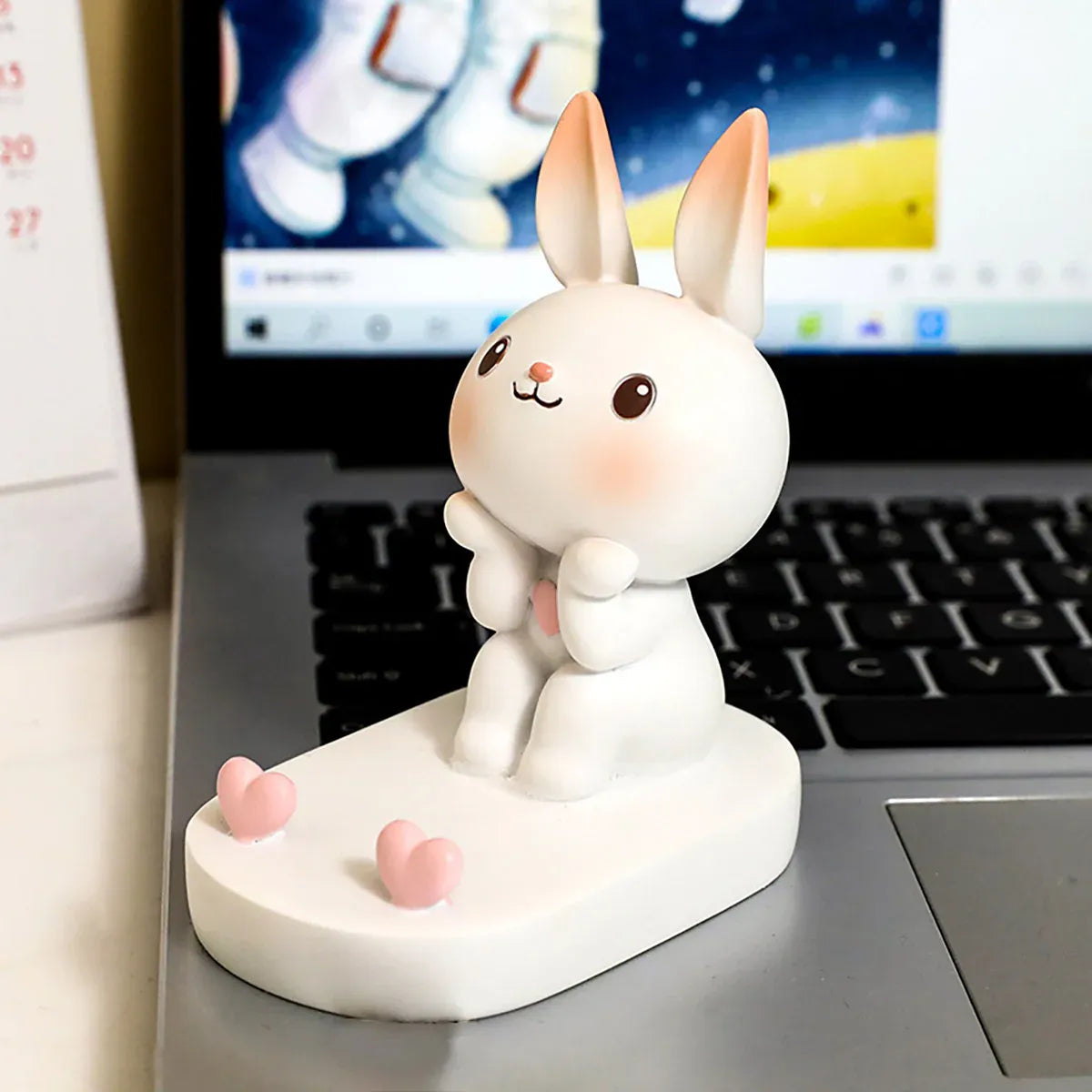 Cartoon Rabbit Phone Holder Desktop Stand Cute Mobile Phone Stand for Office - Pink V528-RABBIT-PINK-832761
