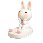 Cartoon Rabbit Phone Holder Desktop Stand Cute Mobile Phone Stand for Office - White V528-RABBIT-WHITE-593873