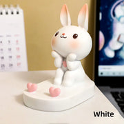 Cartoon Rabbit Phone Holder Desktop Stand Cute Mobile Phone Stand for Office - White V528-RABBIT-WHITE-593873
