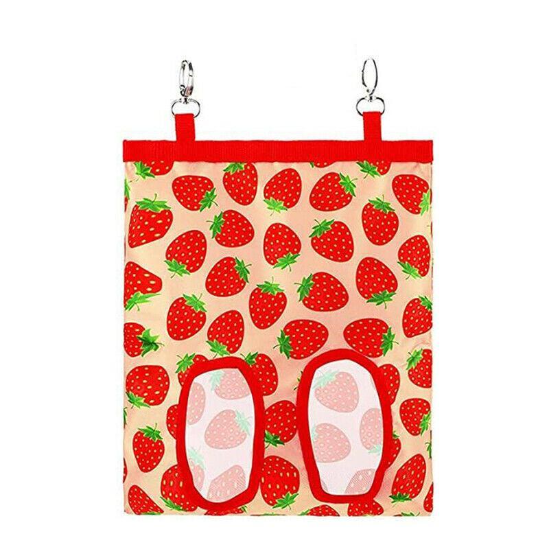 Hay Bag Guinea Pig Rabbit Feeding Bag Animal Hay Feeder Bag Hanging Feeder - Red V528-RABBITFEEDINGBAG-RED-346083