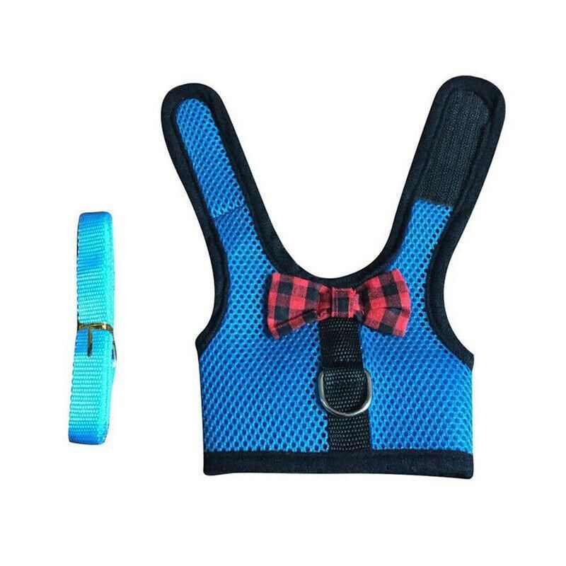 Rabbit Vest Harness Leash Lead Small Animal Pet Mesh Hamster Bunny Traction Rope S - Blue V528-RABBITHARNESS-BLUE-S-490705