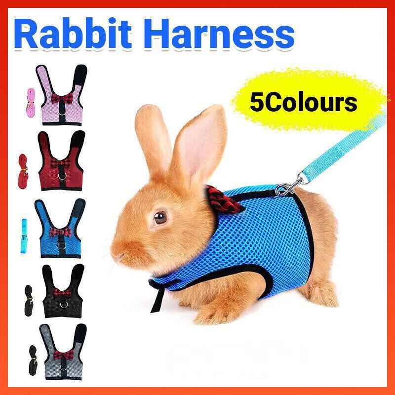 Rabbit Vest Harness Leash Lead Small Animal Pet Mesh Hamster Bunny Traction Rope S - Red V528-RABBITHARNESS-RED-S-312311