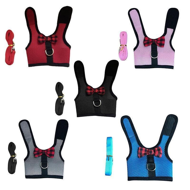 Rabbit Vest Harness Leash Lead Small Animal Pet Mesh Hamster Bunny Traction Rope S - Red V528-RABBITHARNESS-RED-S-312311