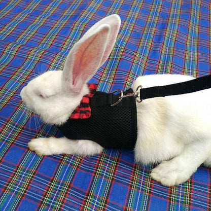 Rabbit Vest Harness Leash Lead Small Animal Pet Mesh Hamster Bunny Traction Rope S - Red V528-RABBITHARNESS-RED-S-312311