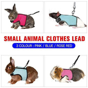 Small Animal Harness Guinea Pig Forret Hamster Rabbit Squirrel Vest Clothes Lead M Size - Rose Red V528-RABBITVEST-RED-M-36083