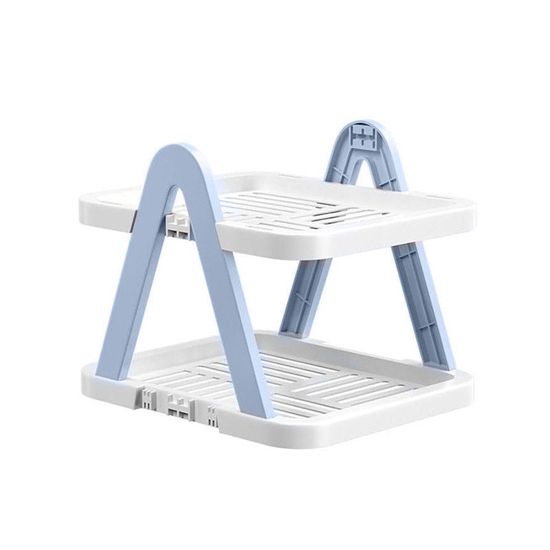 2/3 Tier Removable Shoe Rack Folding Storage Shelf Simple Space Saving Organizer - 2Tier-Blue V528-RACK-2-BLUE-957236