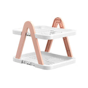 2/3 Tier Removable Shoe Rack Folding Storage Shelf Simple Space Saving Organizer - 2Tier-Pink V528-RACK-2-PINK-397325