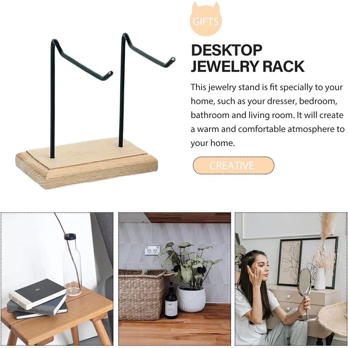 Iron Earrings Display Rack Jewellery Holder Hanging Keychain Bracelet Shelf - White V528-RACK-2-WHITE-413435