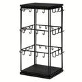 Iron Desktop Earrings Display Organizer Jewellery Stand Holder for Home Storage - Black V528-RACK-BLACK-172396