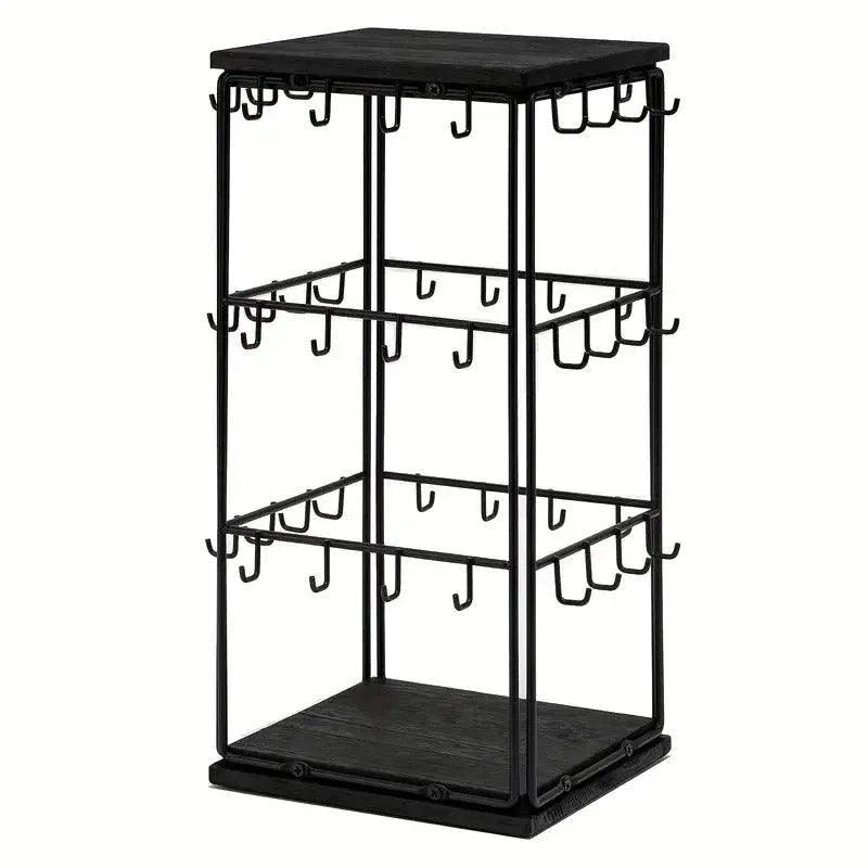 Iron Desktop Earrings Display Organizer Jewellery Stand Holder for Home Storage - Black V528-RACK-BLACK-172396
