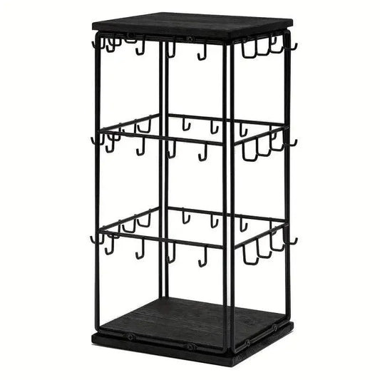 Iron Desktop Earrings Display Organizer Jewellery Stand Holder for Home Storage - Black V528-RACK-BLACK-172396