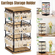 Iron Desktop Earrings Display Organizer Jewellery Stand Holder for Home Storage - Black V528-RACK-BLACK-172396