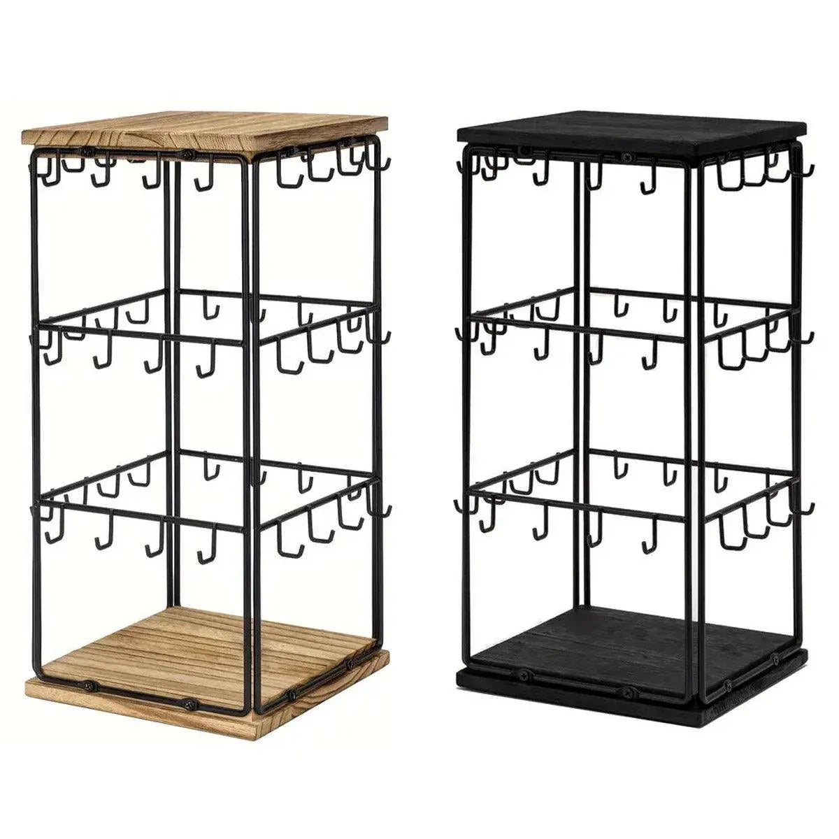 Iron Desktop Earrings Display Organizer Jewellery Stand Holder for Home Storage - Black V528-RACK-BLACK-172396