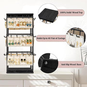 Iron Desktop Earrings Display Organizer Jewellery Stand Holder for Home Storage - Black V528-RACK-BLACK-172396