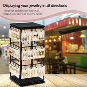 Iron Desktop Earrings Display Organizer Jewellery Stand Holder for Home Storage - Black V528-RACK-BLACK-172396