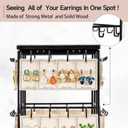 Iron Desktop Earrings Display Organizer Jewellery Stand Holder for Home Storage - Black V528-RACK-BLACK-172396