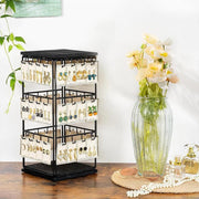 Iron Desktop Earrings Display Organizer Jewellery Stand Holder for Home Storage - Black V528-RACK-BLACK-172396