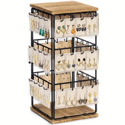 Iron Desktop Earrings Display Organizer Jewellery Stand Holder for Home Storage - Black V528-RACK-BLACK-172396