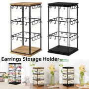 Iron Desktop Earrings Display Organizer Jewellery Stand Holder for Home Storage - Black V528-RACK-BLACK-172396
