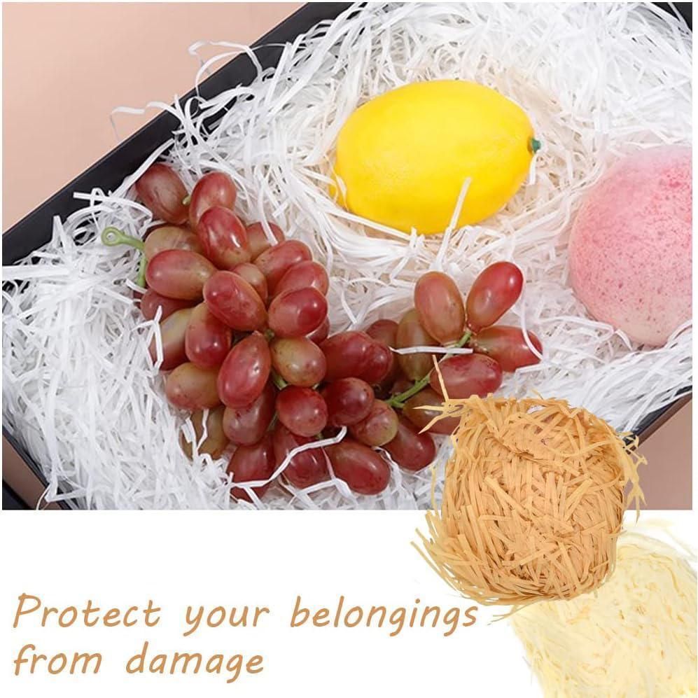 500g Colorful Raffia Paper Shreds Gift Box Filler Decorative Packaging - 5Packs-Beige V528-RAFFIA-5PACKS-BEIGE-572365
