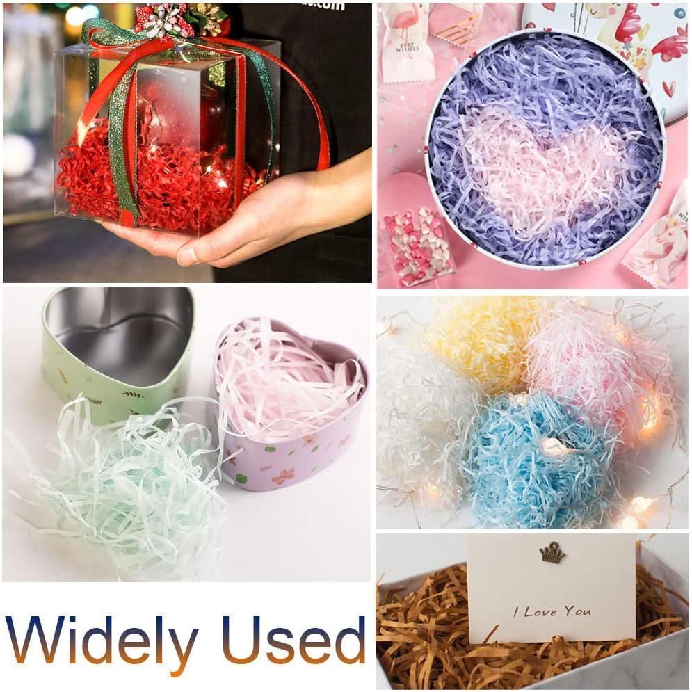 500g Colorful Raffia Paper Shreds Gift Box Filler Decorative Packaging - 5Packs-Beige V528-RAFFIA-5PACKS-BEIGE-572365