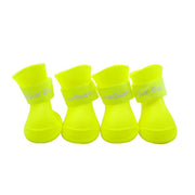 4pcs Cartoon Boots Pet Rain Shoes Waterproof Non-Slip Wear-Resistant Dog Shoes - Blue - S V528-RAIN-BOOTS-BLUE-S-101458
