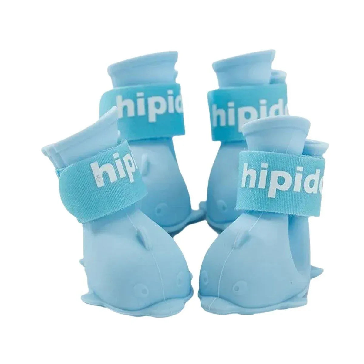 4pcs Cartoon Pet Rain Boots Waterproof Non-Slip Wear-Resistant Shoes for Dogs - Blue - M V528-RAIN-BOOTS-J-BLUE-M-394780