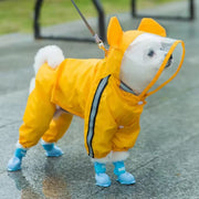 4pcs Cartoon Pet Rain Boots Waterproof Non-Slip Wear-Resistant Shoes for Dogs - Blue - M V528-RAIN-BOOTS-J-BLUE-M-394780