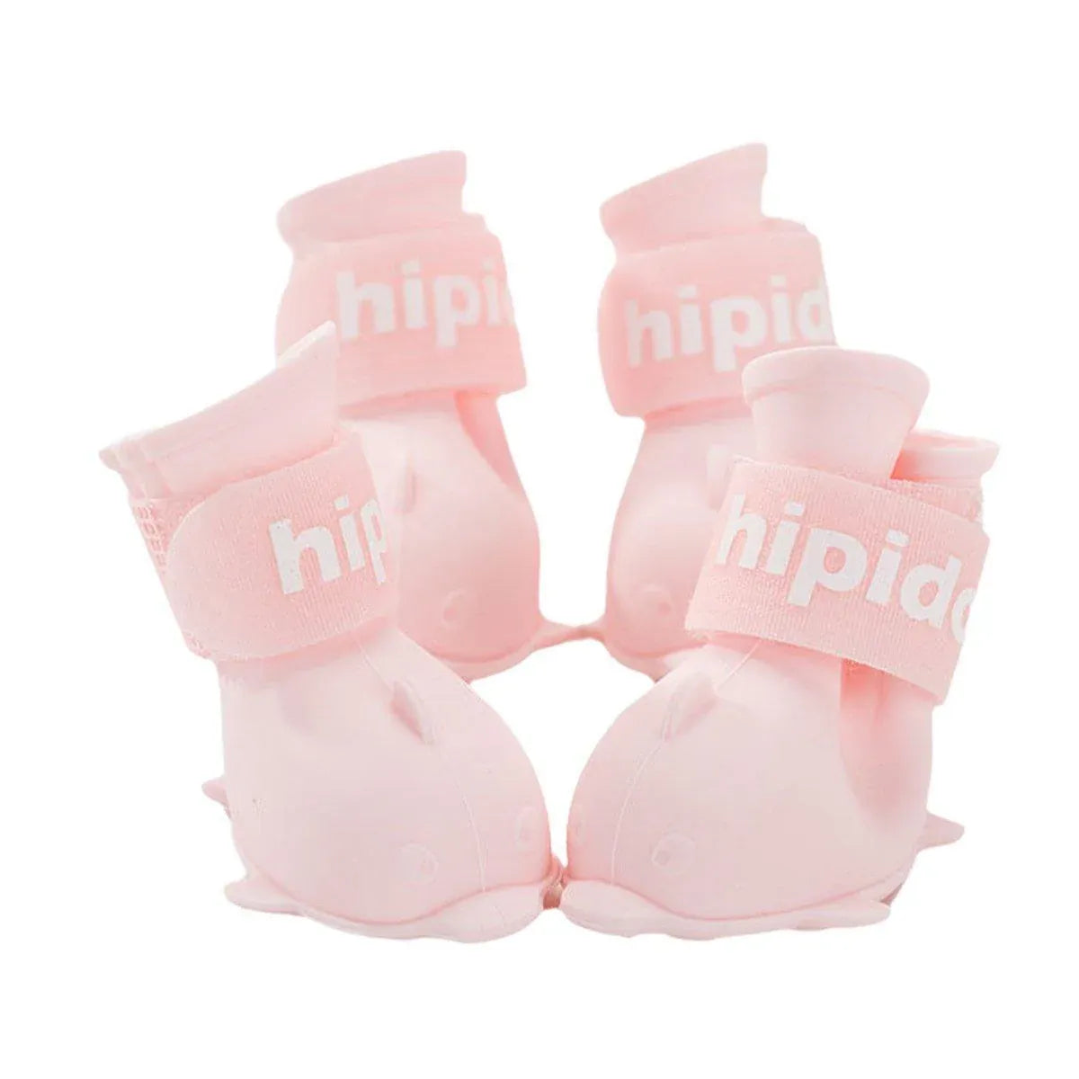 4pcs Cartoon Pet Rain Boots Waterproof Non-Slip Wear-Resistant Shoes for Dogs - Pink - L V528-RAIN-BOOTS-J-PINK-L-181138