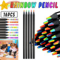Rainbow Colour Pencils Multicolour Gradient Drawing Pencils for Students V528-RAINBOW-PENCIL-BLACK-16PCS-843965