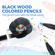 Rainbow Colour Pencils Multicolour Gradient Drawing Pencils for Students V528-RAINBOW-PENCIL-BLACK-16PCS-843965