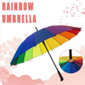 16 Ribs Large Rainbow Umbrella Fashion Straight Long Handle Anti Uv Sun Rain Au V528-RAINBOWUMBRELLA-351586