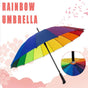 16 Ribs Large Rainbow Umbrella Fashion Straight Long Handle Anti Uv Sun Rain Au V528-RAINBOWUMBRELLA-351586