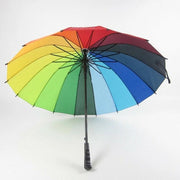 16 Ribs Large Rainbow Umbrella Fashion Straight Long Handle Anti Uv Sun Rain Au V528-RAINBOWUMBRELLA-351586