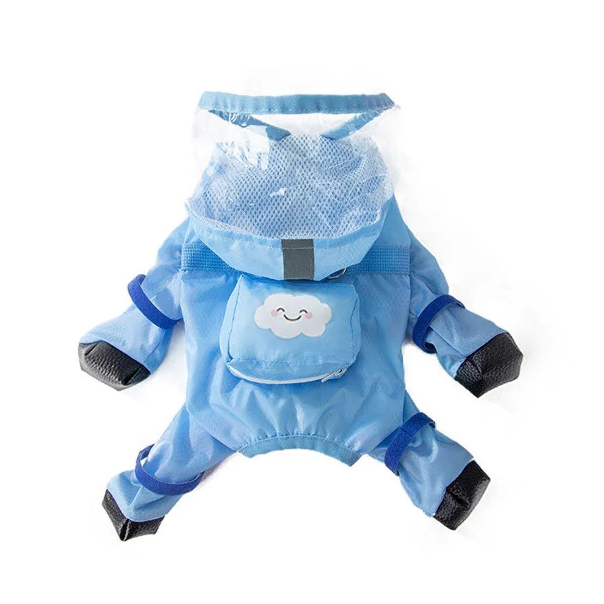 Waterproof Dog Raincoat with Feet Full Coverage Pet Rainy Clothes for Small Dogs - Blue - M V528-RAINCOAT-BLUE-M-737760