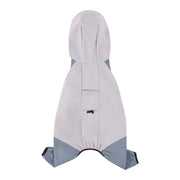 Waterproof Four Foot Dog Raincoat for Small Medium Large Dogs Pet Rainy Day Coat - Light Gray+Dark Grey - XXL V528-RAINCOAT-H-XXL-497083
