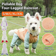 Waterproof Four Foot Dog Raincoat for Small Medium Large Dogs Pet Rainy Day Coat - Light Gray+Dark Grey - XXL V528-RAINCOAT-H-XXL-497083