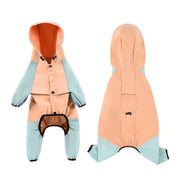 Waterproof Four Foot Dog Raincoat for Small Medium Large Dogs Pet Rainy Day Coat - Light Gray+Dark Grey - XXL V528-RAINCOAT-H-XXL-497083