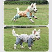 Waterproof Four Foot Dog Raincoat for Small Medium Large Dogs Pet Rainy Day Coat - Light Gray+Dark Grey - XXL V528-RAINCOAT-H-XXL-497083