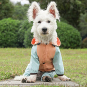 Waterproof Four Foot Dog Raincoat for Small Medium Large Dogs Pet Rainy Day Coat - Light Gray+Dark Grey - XXL V528-RAINCOAT-H-XXL-497083