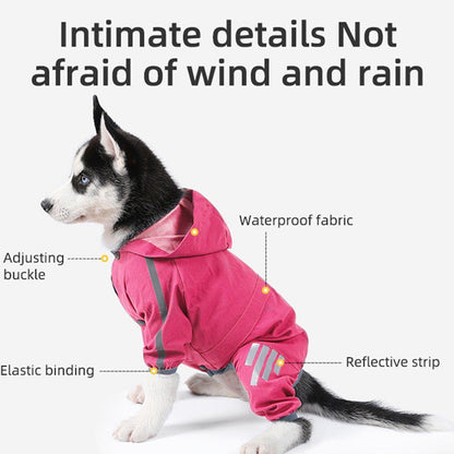 Waterproof Four Corner Pet Raincoats In Large Medium And Small Sizes Are Suitable For Dogs - Orange - L V528-RAINCOAT-HH-L-569413