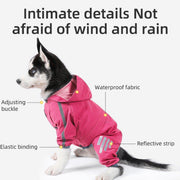 Waterproof Four Corner Pet Raincoats In Large Medium And Small Sizes Are Suitable For Dogs - Orange - M V528-RAINCOAT-HH-M-470701