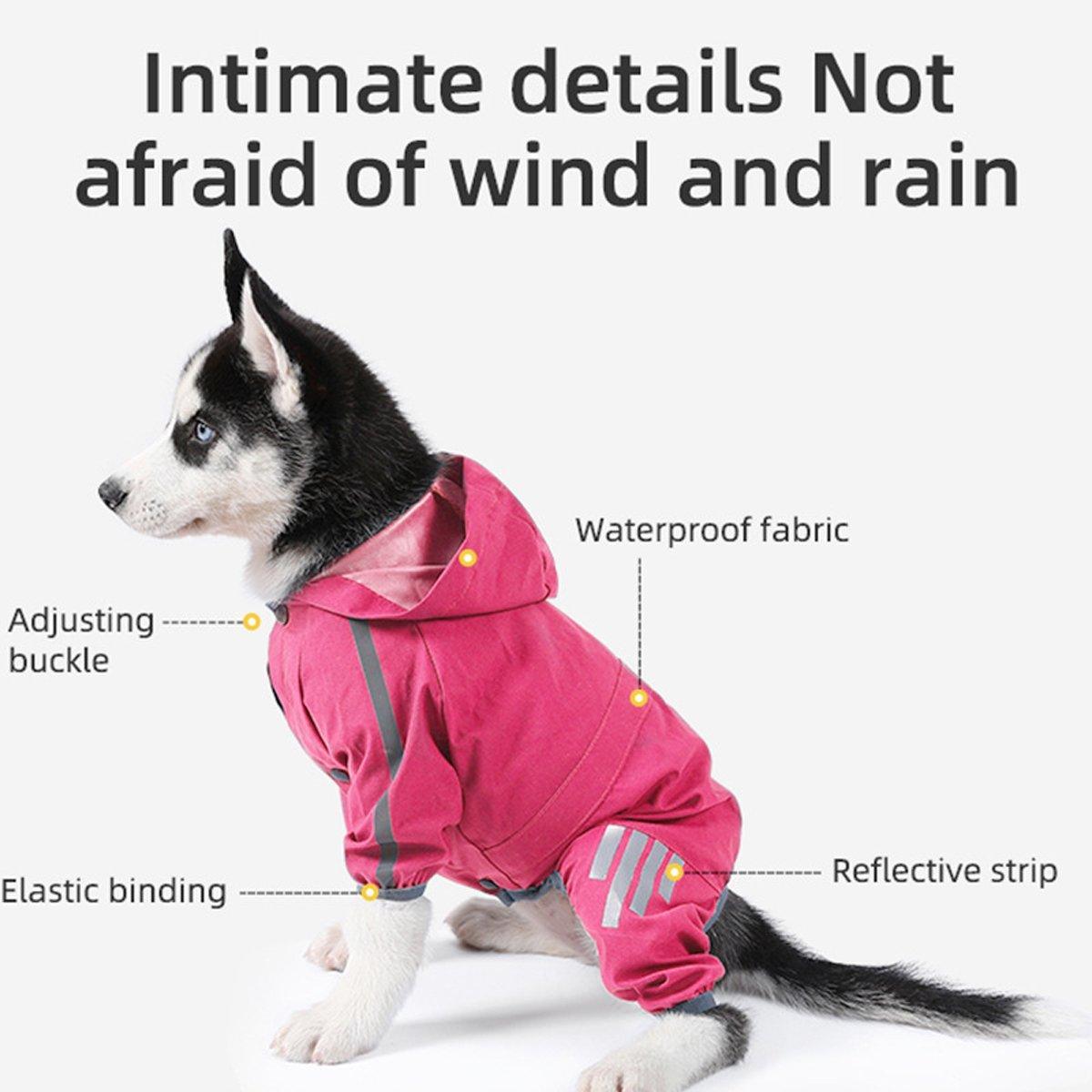 Waterproof Four Corner Pet Raincoats In Large Medium And Small Sizes Are Suitable For Dogs - Blue - M V528-RAINCOAT-LH-M-634670