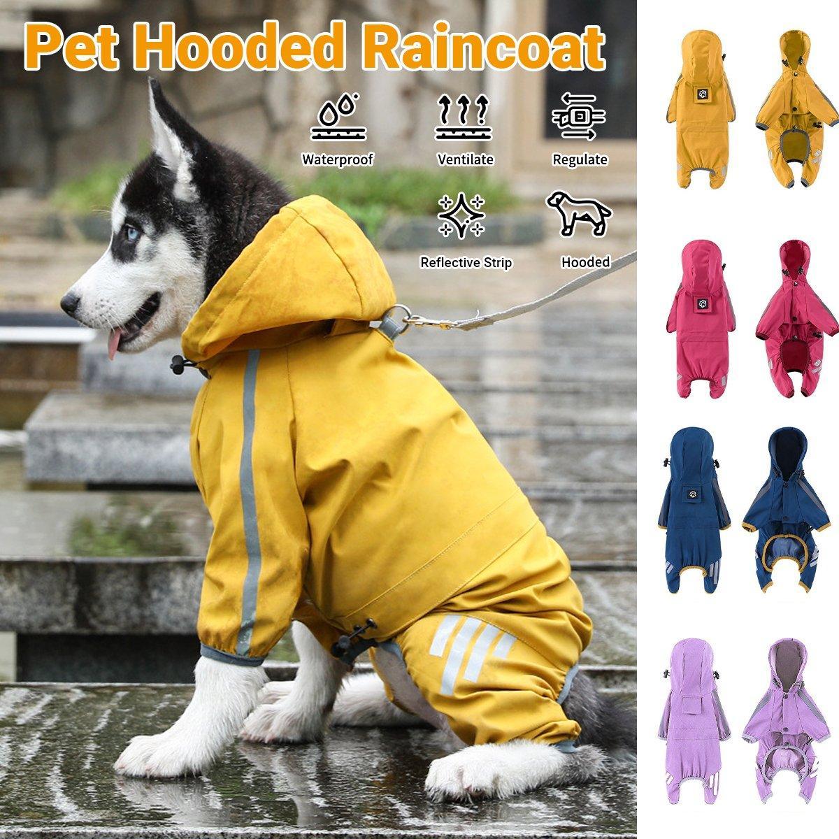Waterproof Four Corner Pet Raincoats In Large Medium And Small Sizes Are Suitable For Dogs - Blue - XL V528-RAINCOAT-LH-XL-694708
