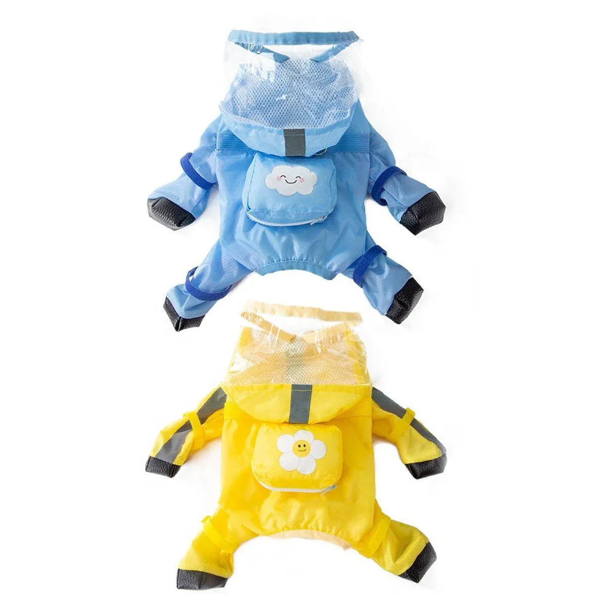 Waterproof Dog Raincoat with Feet Full Coverage Pet Rainy Clothes for Small Dogs - Yellow - M V528-RAINCOAT-YELLOW-M-776614