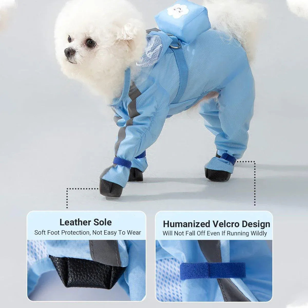 Waterproof Dog Raincoat with Feet Full Coverage Pet Rainy Clothes for Small Dogs - Yellow - M V528-RAINCOAT-YELLOW-M-776614