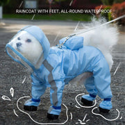 Waterproof Dog Raincoat with Feet Full Coverage Pet Rainy Clothes for Small Dogs - Yellow - M V528-RAINCOAT-YELLOW-M-776614