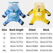 Waterproof Dog Raincoat with Feet Full Coverage Pet Rainy Clothes for Small Dogs - Yellow - M V528-RAINCOAT-YELLOW-M-776614