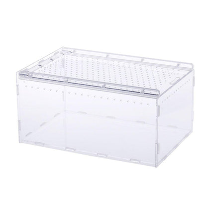 Clear Pet Box Slide Lid Reptile Breeding Habitat Panoramic View Terrarium V528-RAISING-BOX-731756